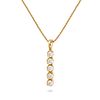 A DIAMOND PENDANT NECKLACE in 18ct yellow gold, the pendant set with a row of round brilliant cut...