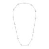 A PEARL CHAIN NECKLACE in 18ct white gold, comprising a trace link chain set with pearls, stamped...