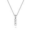 A DIAMOND PENDANT NECKLACE in 18ct white gold, the pendant set with a row of round brilliant cut ...