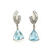 14k Aqua Diamond EarringsÂ 