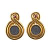 18k Gold Ancient Coin Ruby Earrings