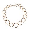 18k Gold Circle Link Choker Necklace