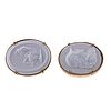 Pucci 14k Gold Hardstone Cameo Large Cufflinks