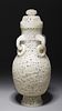 Very Finely Pierced Carved Chinese Mogul Style Jwhite Jade Vase