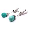 Art Deco Turquoise and Diamond Earrings