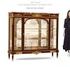 19th C. French Francois Linke Signed Bronze Mounted Top Marble Vitrine Cabinet