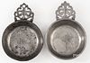 Two pewter porringers, early 19th c.