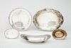 Group of Five American Silver Trays