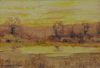 ADAMS, Charles P. Watercolor. Sunset Landscape.