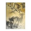 Antique Japanese Silk Scroll Painting