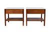 FLORENCE KNOLL FOR KNOLL WALNUT END TABLES