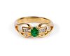 0.25 carat emerald and diamond 18K ring