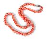Natural coral beads 14K necklace