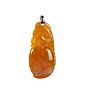 Natural honey brown jadeite pendant with report