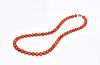 Natural red coral beads necklace with GIA report