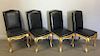 Set of 4 Leather and Gilt Leg Ralph Lauren Chairs.