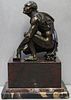 Fine Quality Patinated Bronze Figure on a Marble
