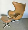 Arne Jacobsen; Fritz Hansen Egg Chair & Ottoman.