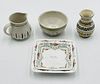 Lot of 5 Items, Creamer & Bowl by Buchan, Two Snack trays and a Vase by Schwaz Tirol