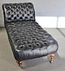 Ralph Lauren Leather Chesterfield Chaise Lounge.