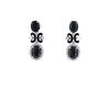 7.60ct Dark Blue Diamond & 18k White Gold Earrings