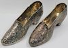 SILVER. Pair of Antique English Silver Shoes.