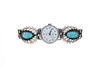 Sterling Silver Turquoise & Timex Watch Band