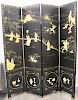 Antique 4 Panel Chinoiserie Decorated Lacquered