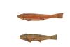 1930-50s Hand Carved Wood Trout Fishing Decoys (2)