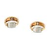 A PAIR OF VINTAGE CUFFLINKS, VAN CLEEF & ARPELS in 18ct yellow gold and white gold, the hinged bo...