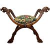  SINGLE SEAT WITH HUNTING DOGS HEAD FINIALS