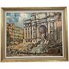  "TREVI FOUNTAIN ROME" OIL PAINTING