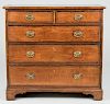 Inlaid Oak Chest of Drawers, 18th c.