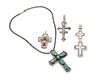 A group of Southwest-style cross pendants