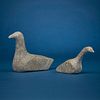Lucie Angalakte Mapsalak (b. 1931, Inuit; Repulse Bay/Naujaat), Two carved geese