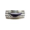 NO RESERVE - Allison "Snowhawk" Lee - Navajo, Sugilite and Silver Overlay Bracelet with Geometric Design c. 1980s, size 6 (J15691)
