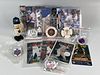 COLLECTION OF NEW YORK YANKEES BASEBALL CARDS PINS BOBBLEHEADS 