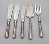 Seven pieces of serving cutlery