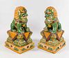 Pair of large temple guard figures,