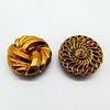 2pc Vintage Gilded Acrylic Buttons
