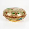 Antique Plique-A-Jour Glass Floral Decorative Box