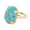 14K Yellow Gold Turquoise Cocktail Ring