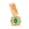 Gorgeous 4.75ctw Emerald and Diamonds 14K Yellow Gold Cocktail Ring