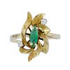 Yellow Gold Diamonds and Emerald Ring