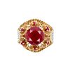 18K Yellow Gold Ruby Wide Band Ring