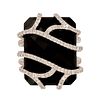 14K White Gold Diamonds and Black Onyx Cocktail Ring
