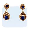 Vintage 14K Yellow Gold and Lapis Lazuli Earrings