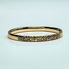 Whiting & Davis Co Floral Gold Tone Bangle Bracelet
