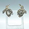 Elegant Vintage Clip-On Clear Rhinestone Earrings