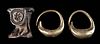 Egyptian Electrum Hoop Earrings + Greco-Roman Foot